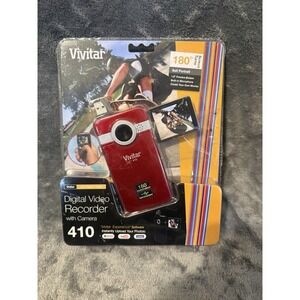 Vivitar Digital Camcorder DVR-410 with Flip Screen Selfie Camera Red Brand New
